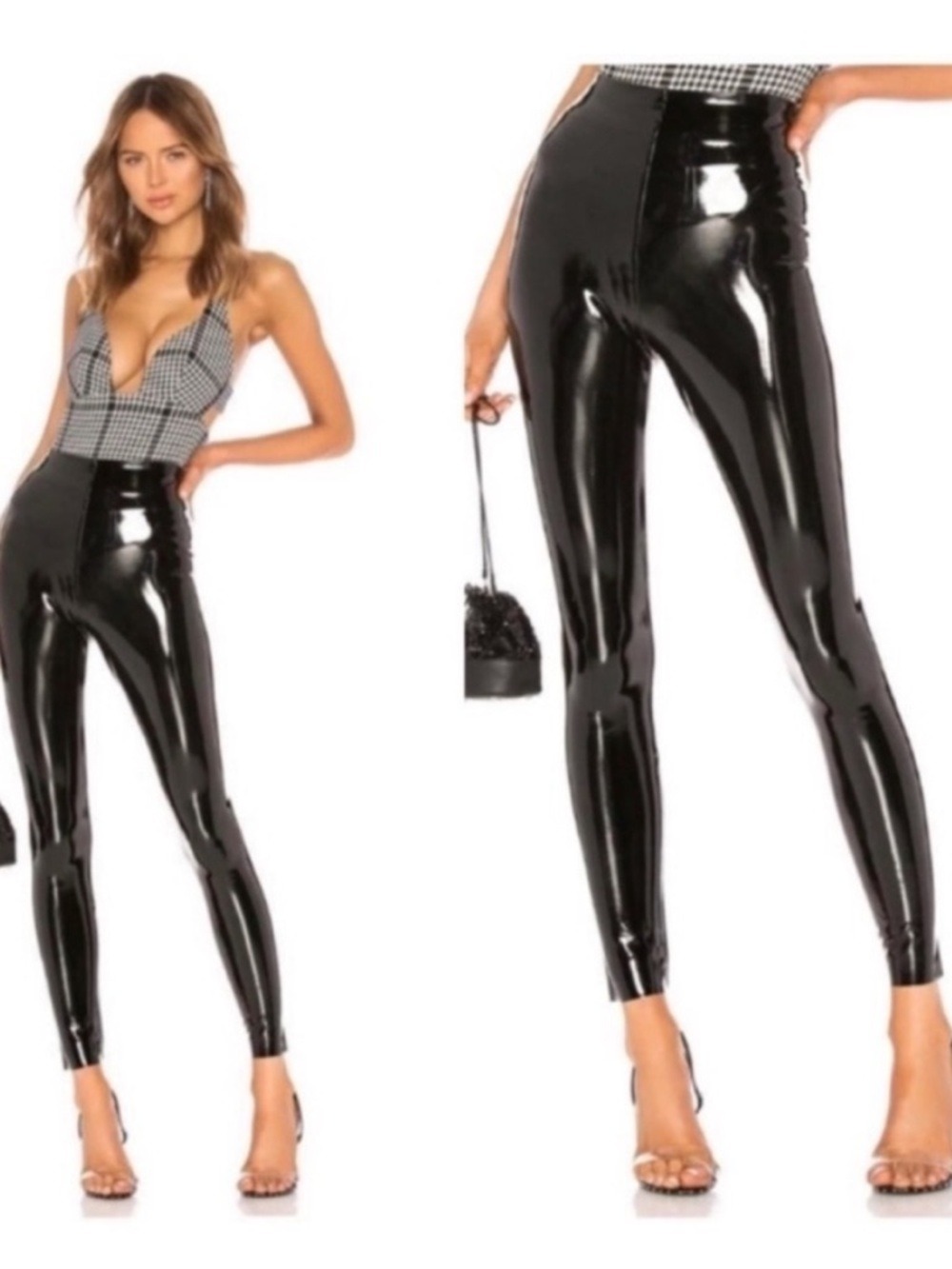 Commando Faux Patent Leather Vinyl Leggings in Black